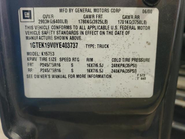 Lot #2478026761 2000 GMC NEW SIERRA salvage car