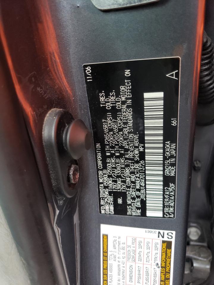 JTEBU14R470113726 2007 Toyota 4Runner Sr5