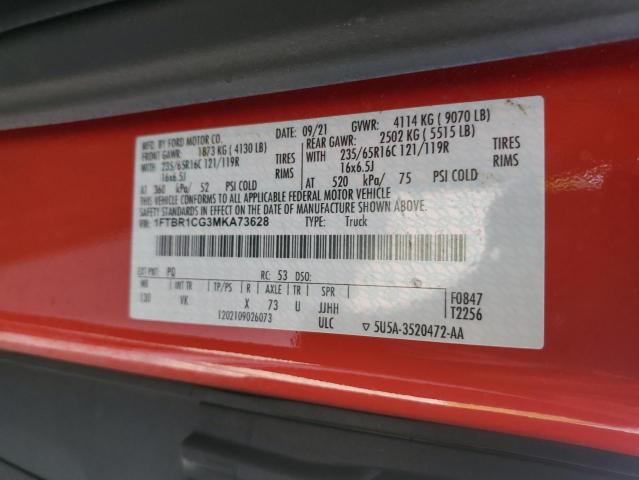 2021 FORD TRANSIT T- - 1FTBR1CG3MKA73628
