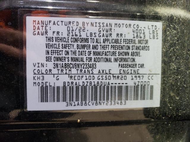 2022 Nissan Sentra Sv VIN: 3N1AB8CV8NY233483 Lot: 51145364