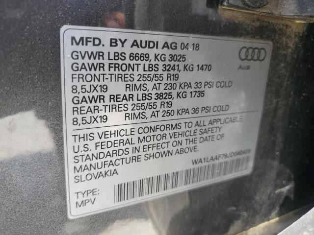 2018 AUDI Q7 PREMIUM WA1LAAF79JD040408