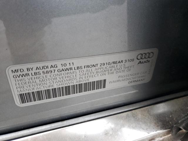 2012 Audi A8 L Quattro VIN: WAURVAFD0CN016986 Lot: 50132154