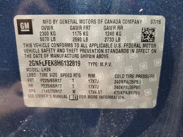 2017 Chevrolet Equinox Lt VIN: 2GNFLFEK8H6132819 Lot: 51664084