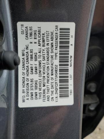 2HGFC2F77JH548352 2018 Honda Civic Ex