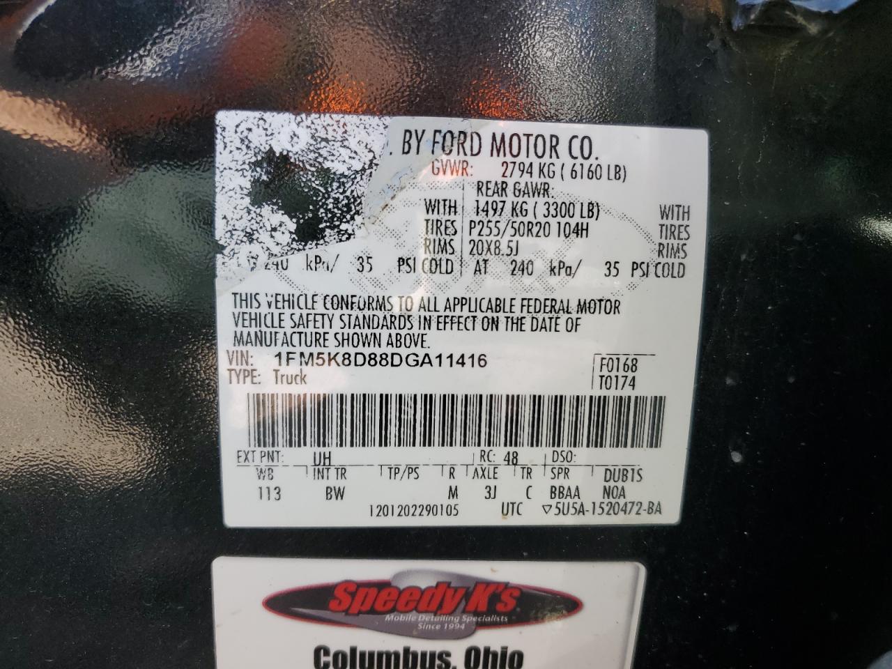 1FM5K8D88DGA11416 2013 Ford Explorer Xlt