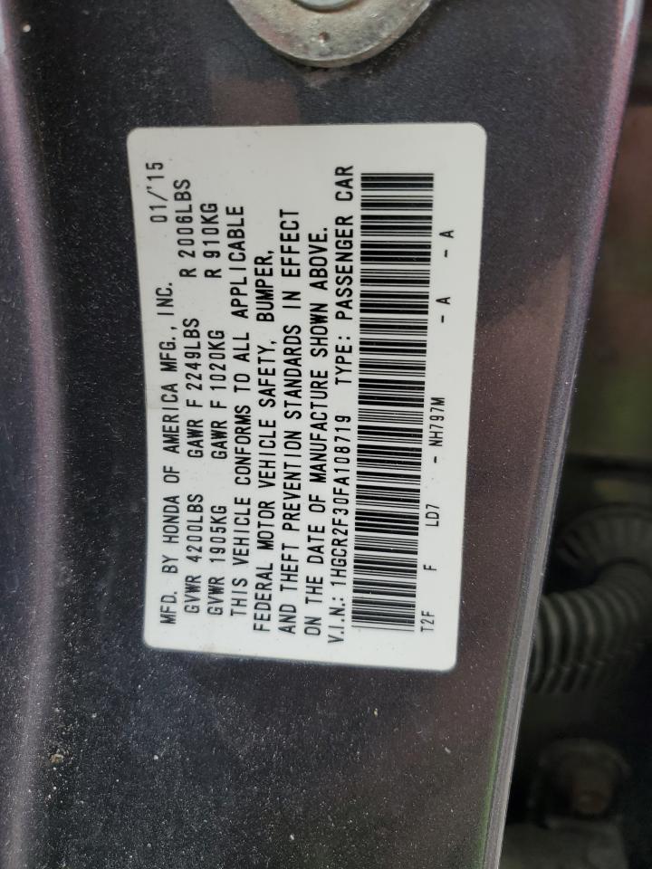 1HGCR2F30FA108719 2015 Honda Accord Lx