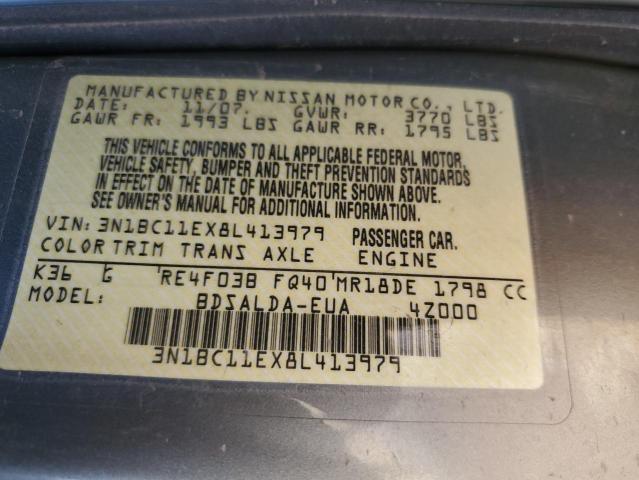 2008 Nissan Versa S VIN: 3N1BC11EX8L413979 Lot: 48937424