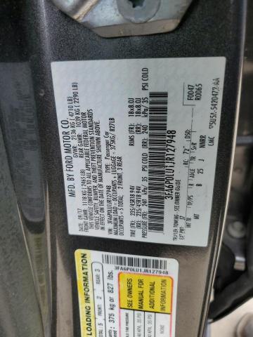 VIN 3FA6P0LU1JR127948 2018 Ford Fusion, Se Hybrid no.12