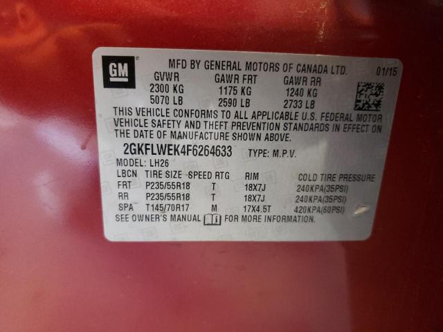 2015 GMC Terrain Sle VIN: 2GKFLWEK4F6264633 Lot: 51261284