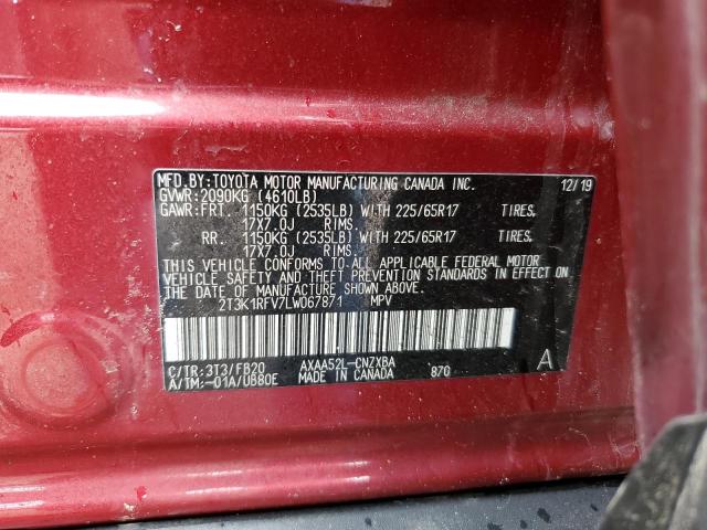 2020 Toyota Rav4 Le VIN: 2T3K1RFV7LW067871 Lot: 51833744