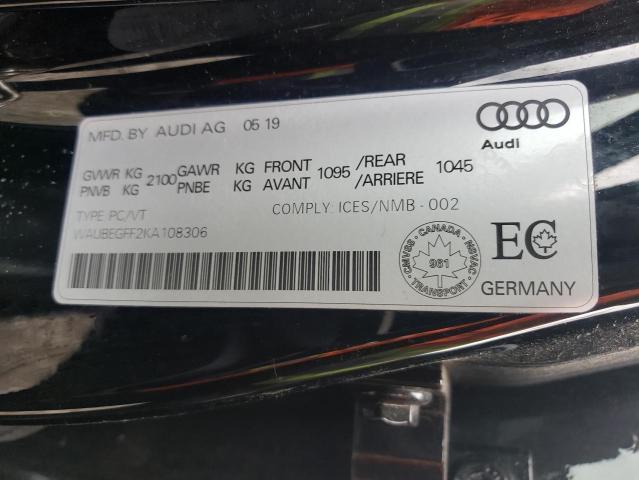 2019 Audi A3 Premium VIN: WAUBEGFF2KA108306 Lot: 51346844