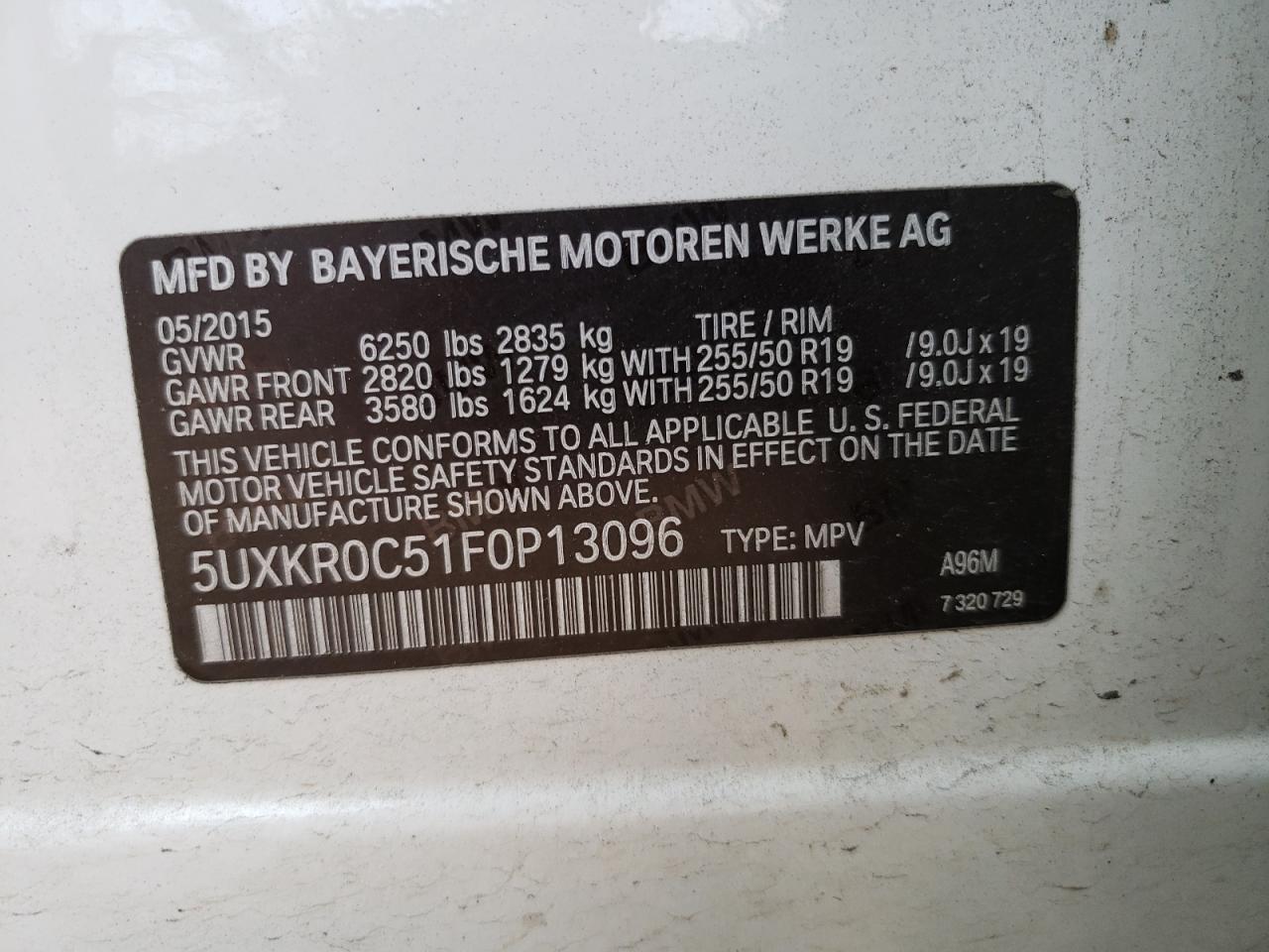 5UXKR0C51F0P13096 2015 BMW X5 xDrive35I