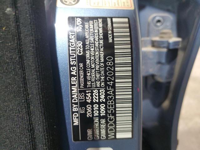 2010 Mercedes-Benz C 300 VIN: WDDGF5EB3AF420280 Lot: 51146514