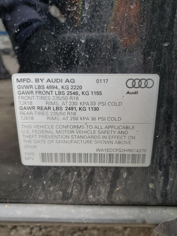 WA1ECCFS2HR014376 2017 Audi Q3 Premium