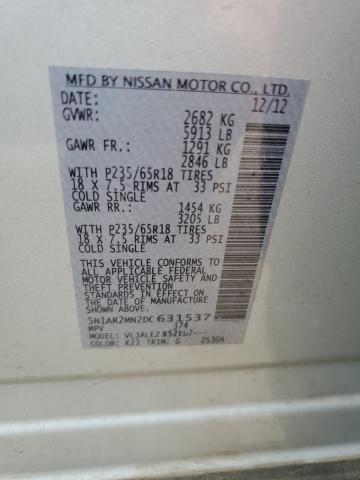 2013 Nissan Pathfinder S VIN: 5N1AR2MN2DC631537 Lot: 49217694