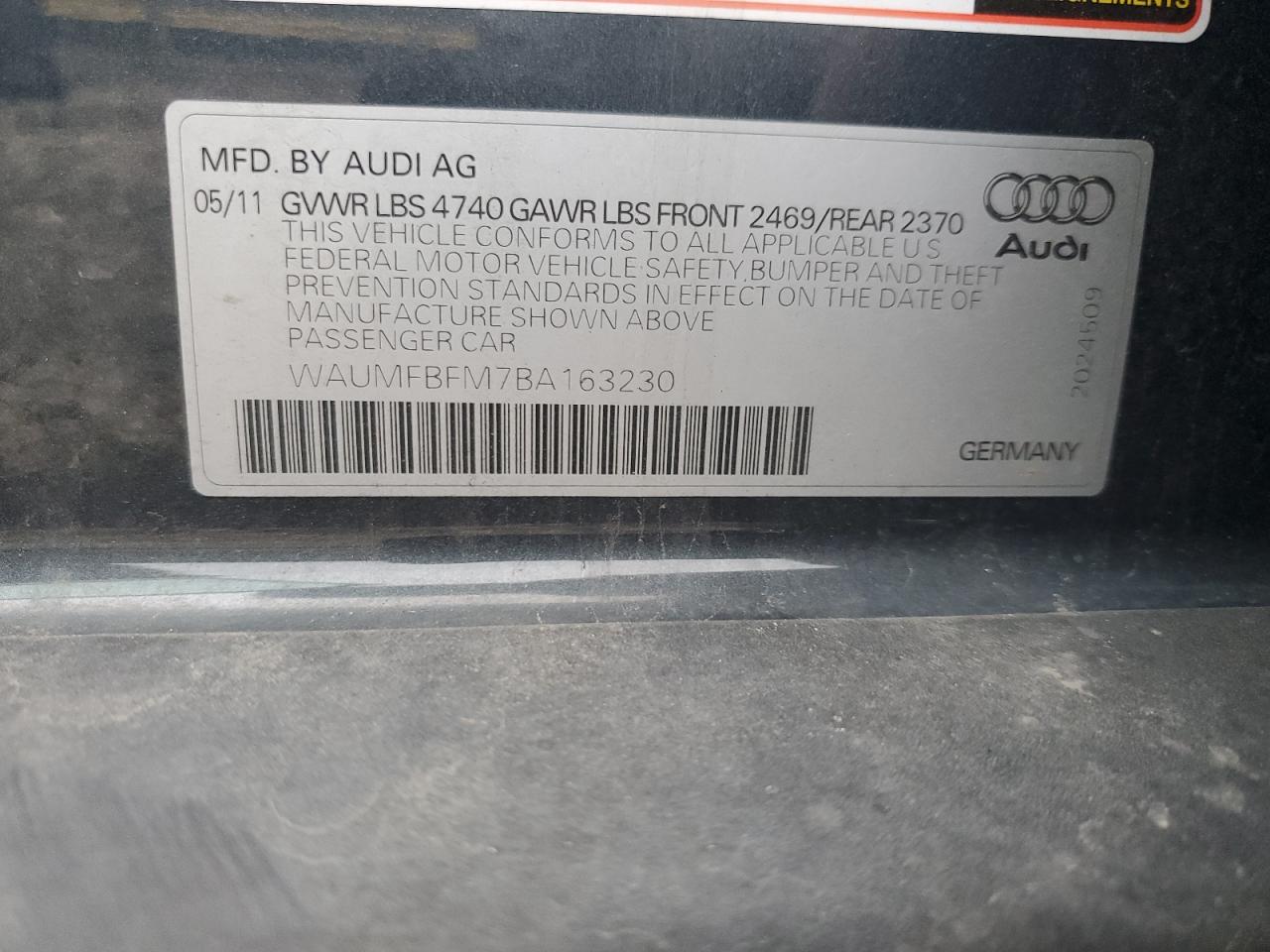 WAUMFBFM7BA163230 2011 Audi A3 Premium Plus