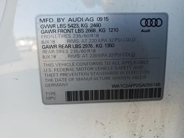 2016 Audi Q5 Premium VIN: WA1C2AFP2GA056148 Lot: 49825624