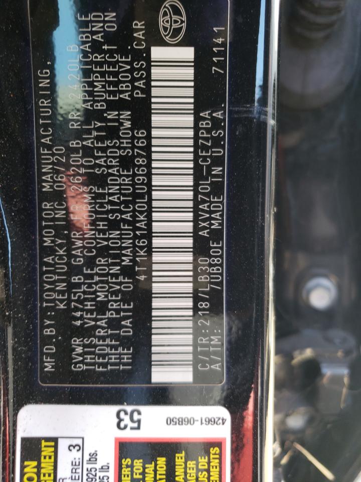 4T1K61AK0LU968766 2020 Toyota Camry Xse