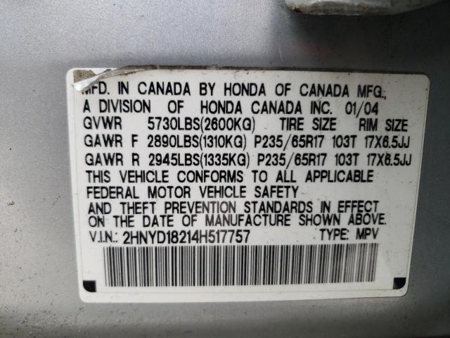 2HNYD18214H517757 2004 Acura Mdx