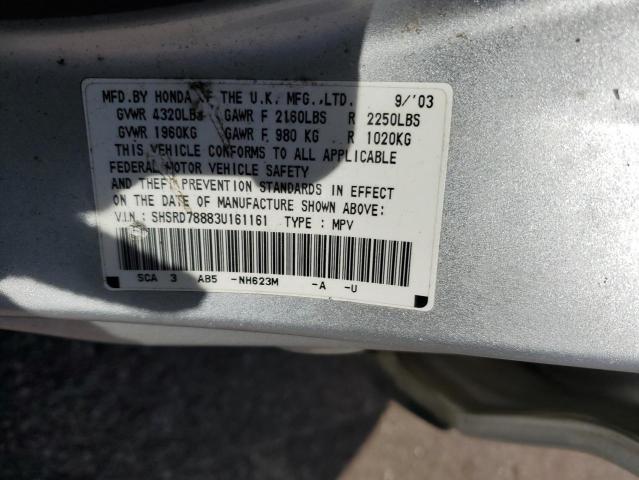 2003 Honda Cr-V Ex VIN: SHSRD78883U161161 Lot: 50103584