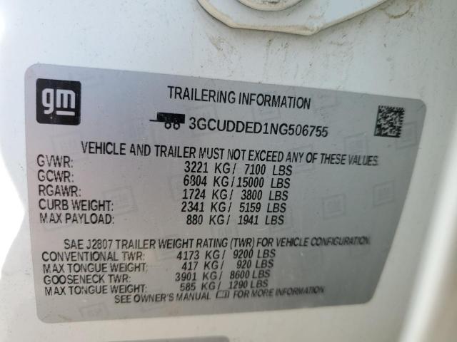 2022 CHEVROLET SILVERADO - 3GCUDDED1NG506755