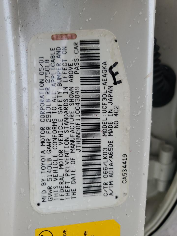 JTHBN30F110043049 2001 Lexus Ls 430