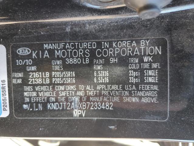 2011 Kia Soul + VIN: KNDJT2A2XB7233482 Lot: 49264324