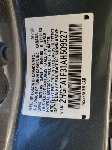 2010 Honda Civic Vp VIN: 2HGFA1F31AH509527 Lot: 49286364