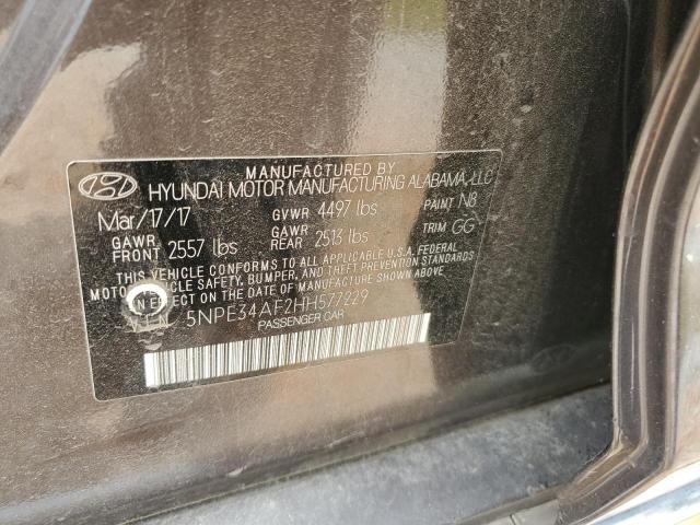 2017 Hyundai Sonata Sport VIN: 5NPE34AF2HH577229 Lot: 52557914