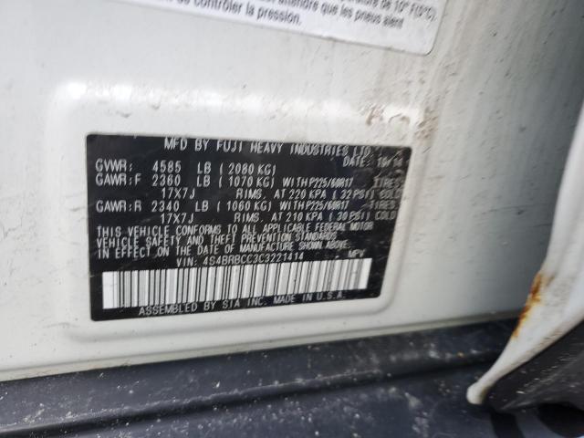 2012 Subaru Outback 2.5I Premium VIN: 4S4BRBCC3C3221414 Lot: 50654074