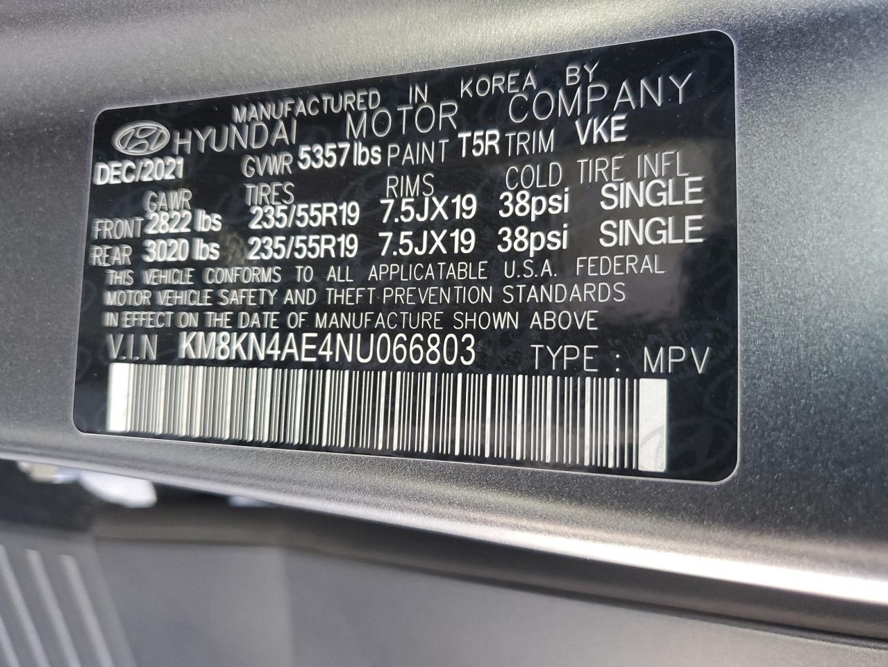 KM8KN4AE4NU066803 2022 Hyundai Ioniq 5 Sel