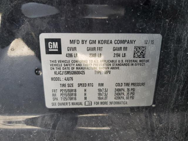 2016 Buick Encore Sport Touring VIN: KL4CJ1SM5GB600425 Lot: 51452494