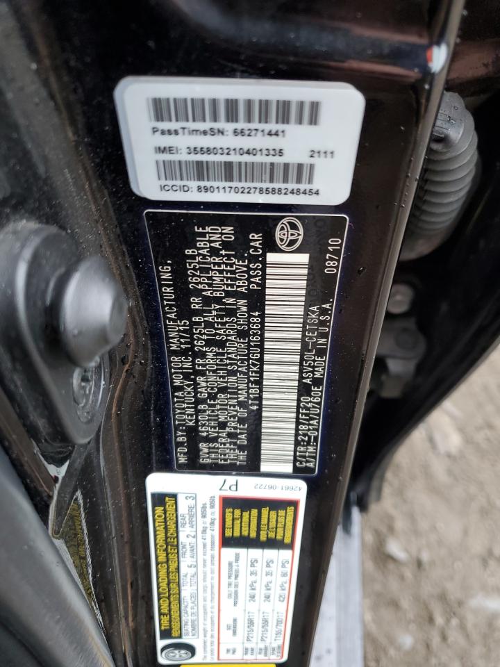 4T1BF1FK7GU163684 TOYOTA CAMRY 2016