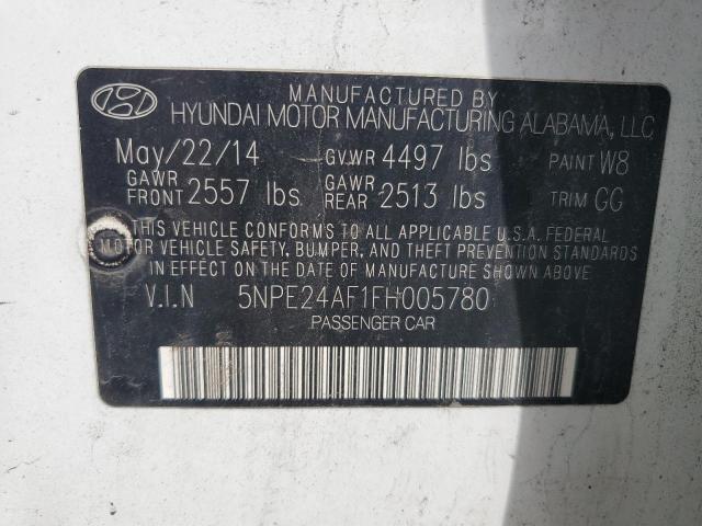 2015 Hyundai Sonata Se VIN: 5NPE24AF1FH005780 Lot: 52886534