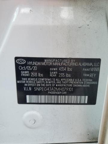 2021 Hyundai Sonata Se VIN: 5NPEG4JA2MH079101 Lot: 53082794