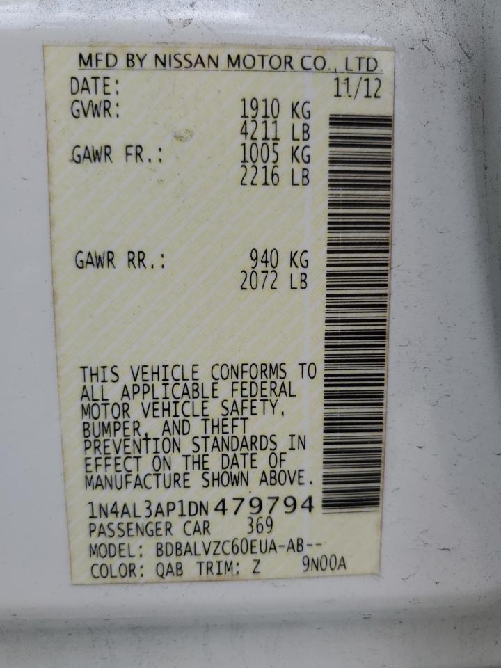 2013 Nissan Altima 2.5 vin: 1N4AL3AP1DN479794