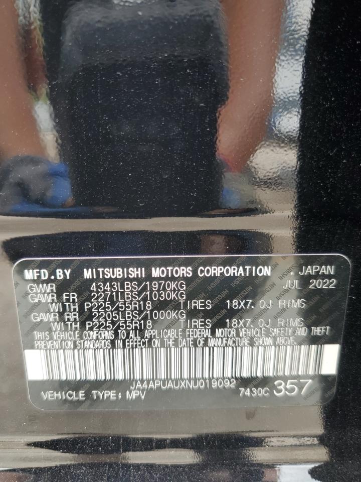 JA4APUAUXNU019092 2022 Mitsubishi Outlander Sport Es