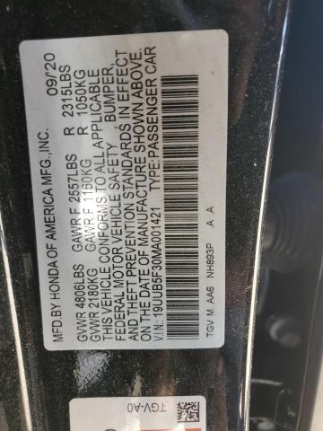 2021 Acura Tlx VIN: 19UUB5F30MA001421 Lot: 51927824