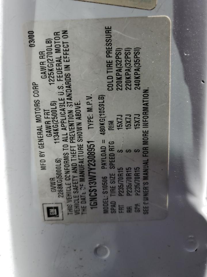 1GNCS13W7Y2308951 2000 Chevrolet Blazer