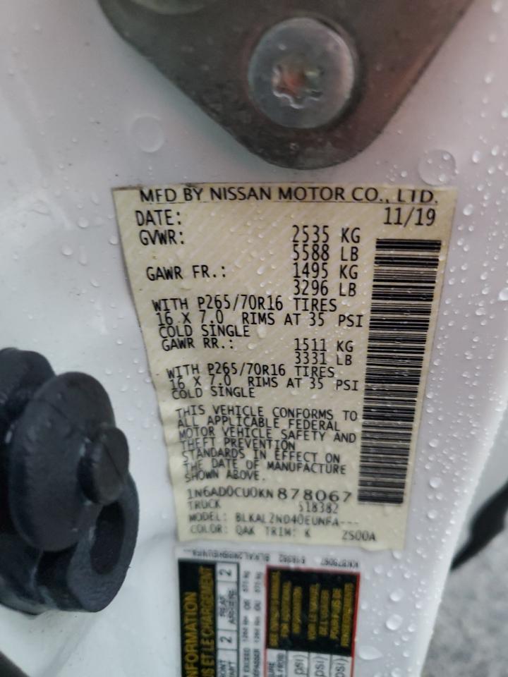 1N6AD0CU0KN878067 NISSAN FRONTIER 2019