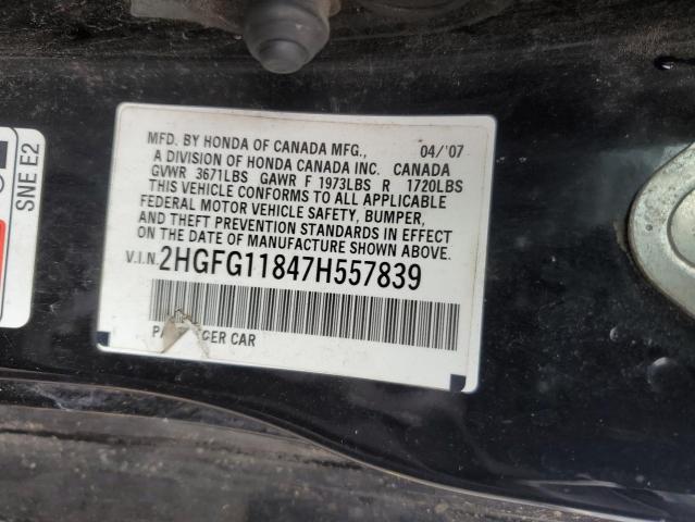 2HGFG11847H557839 | 2007 Honda civic ex