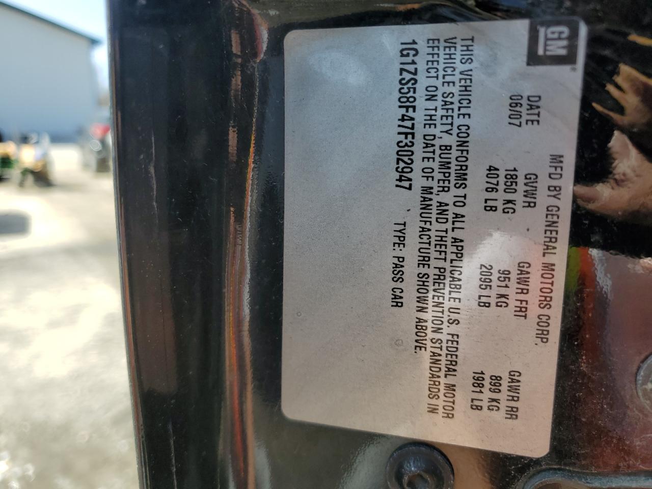 1G1ZS58F47F302947 2007 Chevrolet Malibu Ls