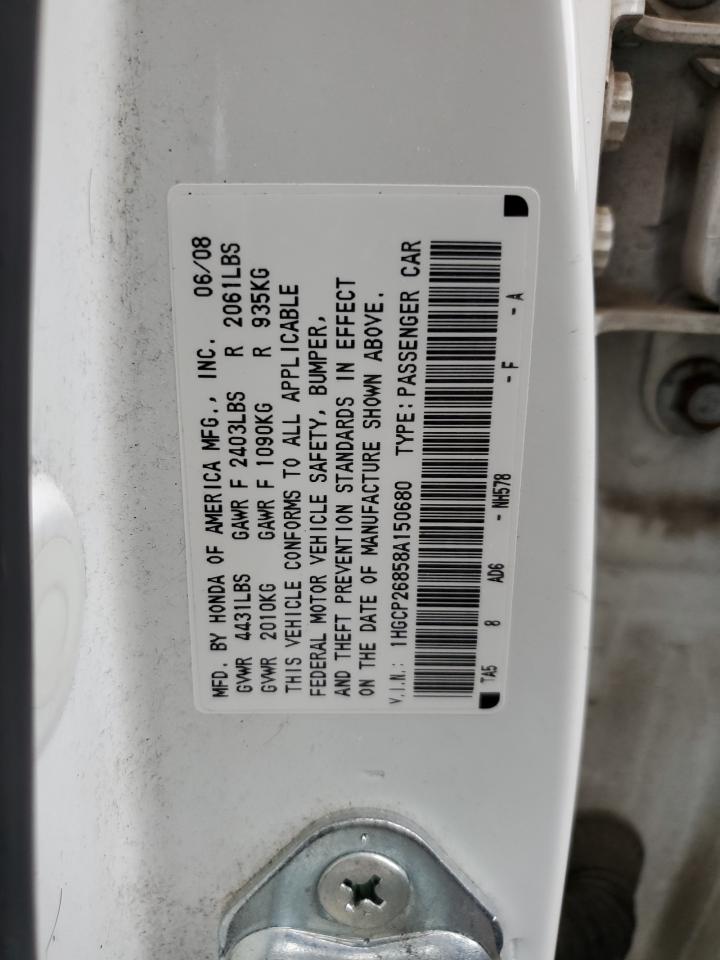 1HGCP26858A150680 2008 Honda Accord Exl