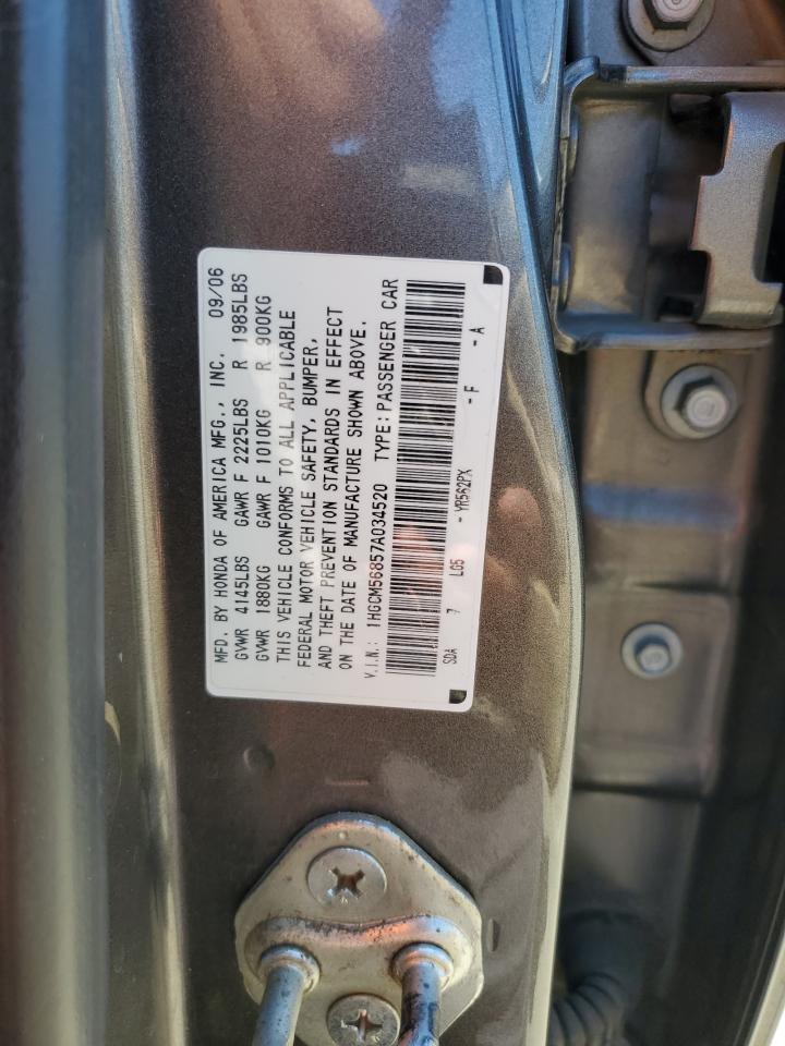 1HGCM56857A034520 2007 Honda Accord Ex