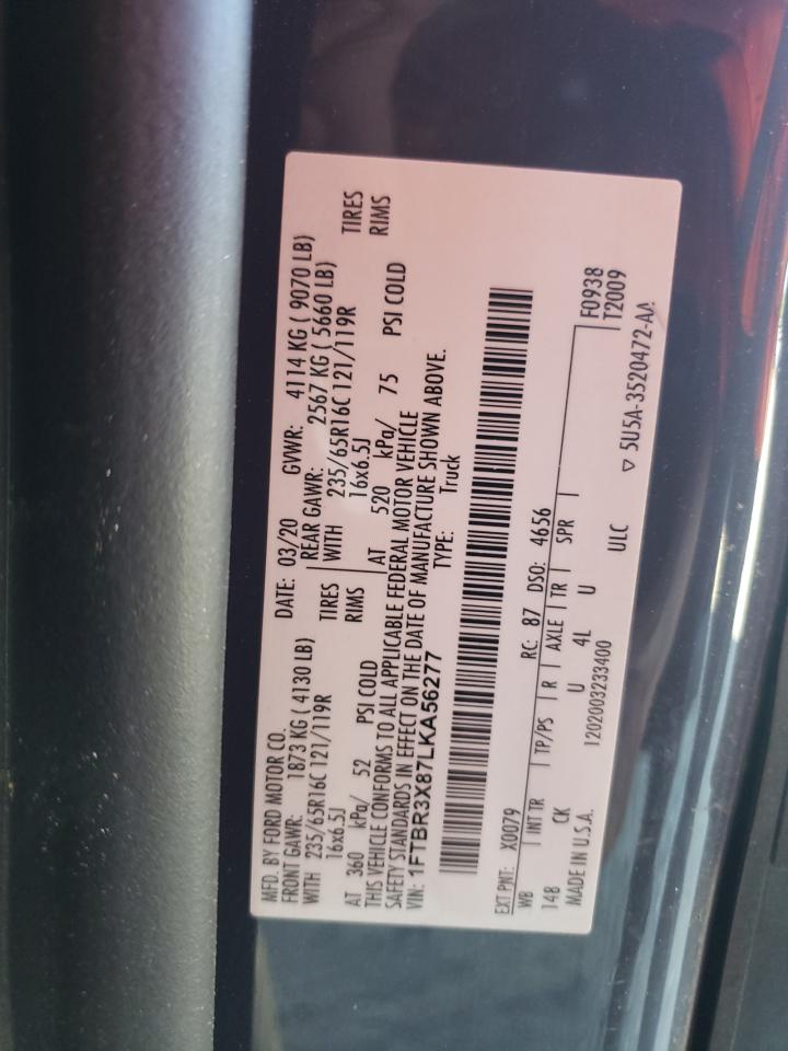 1FTBR3X87LKA56277 2020 Ford Transit T-250