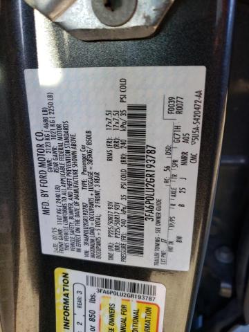 Lot #2445443870 2016 FORD FUSION SE salvage car