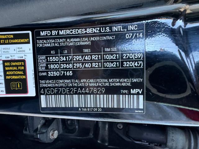 2015 MERCEDES-BENZ GL 550 4MA 4JGDF7DE2FA447829