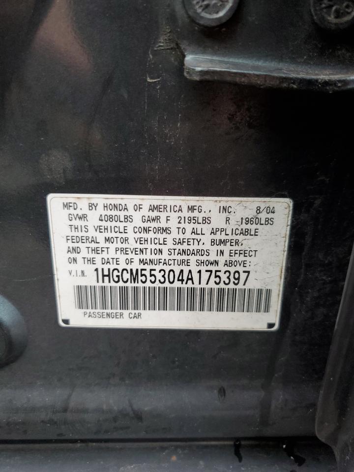 1HGCM55304A175397 2004 Honda Accord Lx