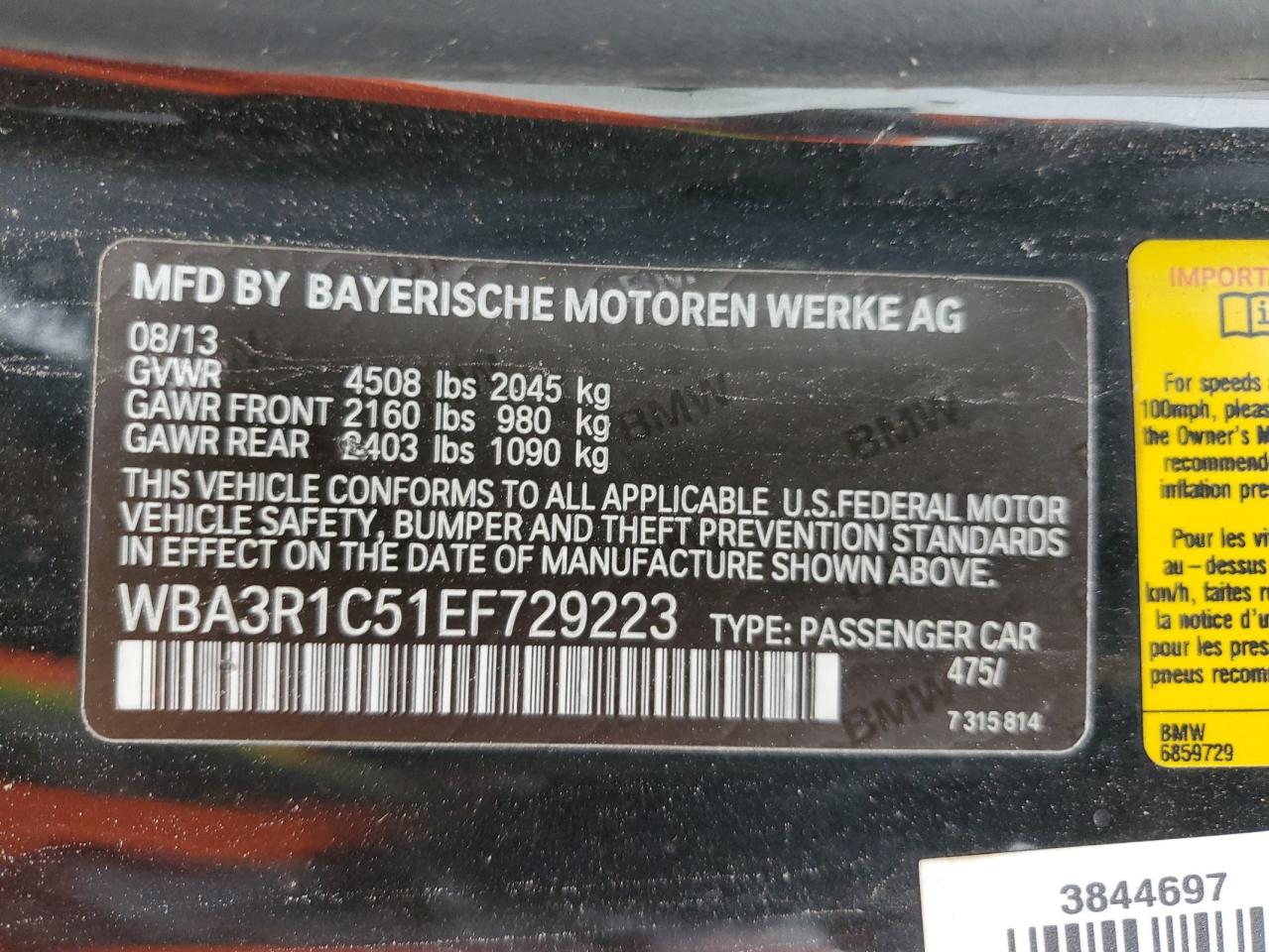 WBA3R1C51EF729223 2014 BMW 435 I