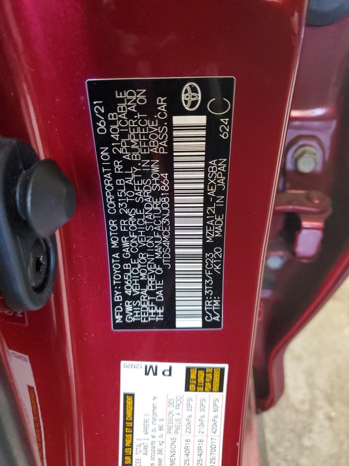 jtds4mce3nj081864 JTDS4MCE3NJ081864 2022 Toyota Corolla Se